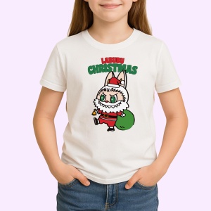 Tricou Labubu mos craciun, Unisex Dama si Barbat | Copii