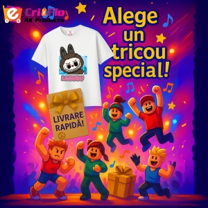 Tricou Labubu negru clasic, Unisex Dama si Barbat | Copii - Img 11