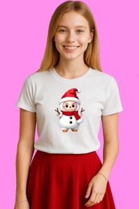 Tricou Labubu Om De Zapada Cu Fular Rosu, din bumbac 100%, tricou alb, Copii | Dama | Barbat - Img 3