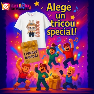 Tricou Labubu palarie portocalie, Unisex Dama si Barbat | Copii - Img 11