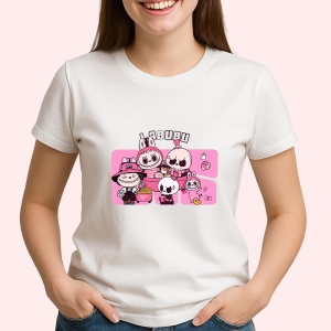 Tricou Labubu party roz, Unisex Dama si Barbat | Copii - Img 2