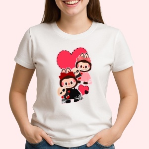 Tricou Labubu pupici rosii, Unisex Dama si Barbat | Copii - Img 2