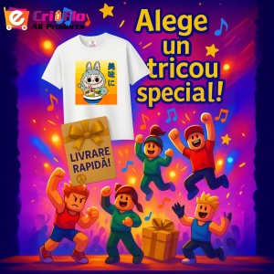 Tricou Labubu ramen japonez, Unisex Dama si Barbat | Copii - Img 11