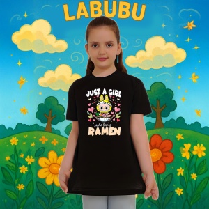 Tricou Labubu ramen roz, Unisex Dama si Barbat | Copii, Culoare Negru - Img 8