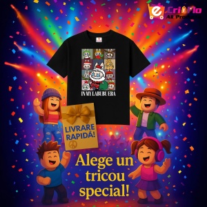 Tricou Labubu tabla craciun, Unisex Dama si Barbat | Copii, Culoare Negru - Img 11