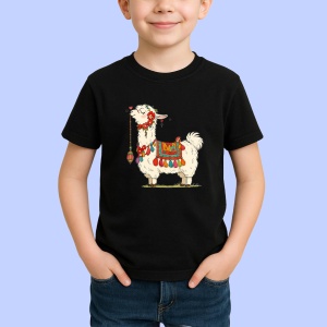 Tricou lama vesela Negru, Copii | Dama | Barbat