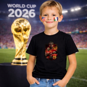 Tricou Lamine Yamal Spain World Cup Fifa 2026 V9, din bumbac 100%, tricou negru, Copii | Dama | Barbat - Img 5