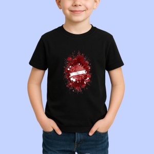 Tricou Latvia Steag Splash Art, Copii | Dama | Barbat, culoare negru - Img 2