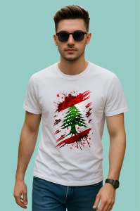 Tricou Lebanon Steag Splash Art, Copii | Dama | Barbat - Img 2
