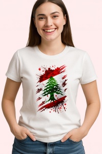 Tricou Lebanon Steag Splash Art, Copii | Dama | Barbat - Img 4