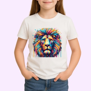 Tricou Leu digital cu efecte grafice si privire intensa Copii | Dama | Barbat - Img 4