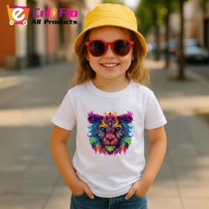 Tricou Leu multicolor cu privire impunatoare Copii | Dama | Barbat - Img 11