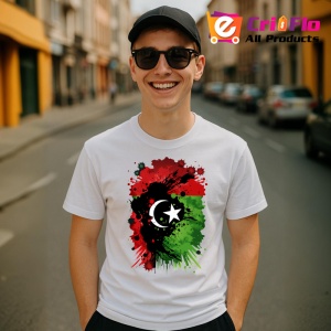 Tricou Libya Steag Splash Art, Copii | Dama | Barbat - Img 7