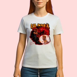 Tricou Lil Nas X - Red Theme, muzica POP, Dama | Barbat | Copii - Img 2