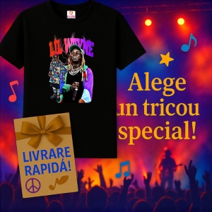Tricou Lil Wayne v1, muzica METAL, Dama | Barbat | Copii, Culoare Negru - Img 11