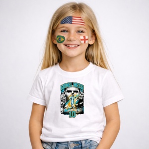 Tricou Lionel Messi Argentina World Cup Fifa 2026, din bumbac 100%, tricou alb, Copii | Dama | Barbat