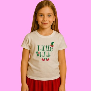 Tricou Little Elf, din bumbac 100%, tricou alb, Copii | Dama | Barbat