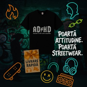 Tricou Log AD Hd Negru, Copii | Dama | Barbat - Img 10