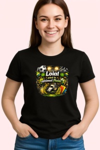 Tricou Loial Pana La Ultimul Fluier Fotbal Minge, din bumbac 100%, tricou negru Copii | Dama | Barbat - Img 3