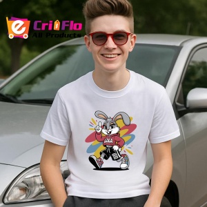 Tricou Lola stil sportiv cu hanorac rosu si sneakers pe fundal abstract Copii | Dama | Barbat Barbat - Img 8