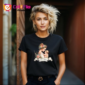Tricou Love Mama Ilustratie, din bumbac 100%, tricou negru, Dama | Barbat - Img 3