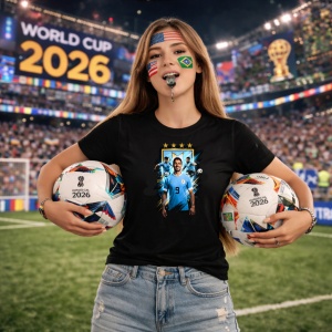 Tricou Luis Suarez Uruguay World Cup Fifa 2026, din bumbac 100%, tricou negru, Copii | Dama | Barbat - Img 9
