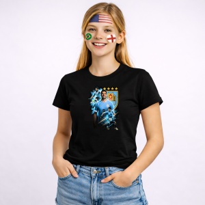 Tricou Luis Suarez Uruguay World Cup Fifa 2026 V2, din bumbac 100%, tricou negru, Copii | Dama | Barbat - Img 3