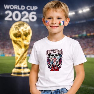 Tricou Luka Modric Croatia World Cup Fifa 2026, din bumbac 100%, tricou alb, Copii | Dama | Barbat - Img 5