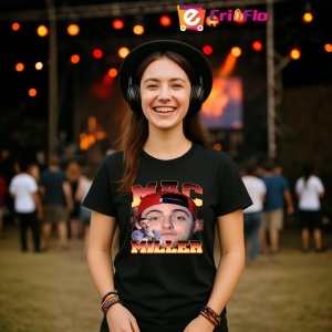 Tricou Mac Miller - Sapca rosie, fata frontala, muzica Nu Metal, Dama | Barbat | Copii, Culoare Negru - Img 5