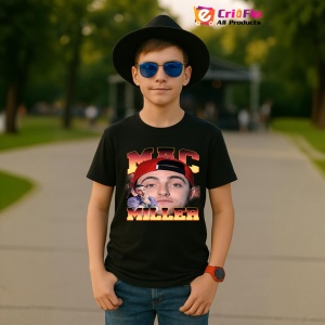 Tricou Mac Miller - Sapca rosie, fata frontala, muzica Nu Metal, Dama | Barbat | Copii, Culoare Negru - Img 6