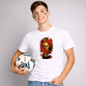 Tricou Marrocos World Cup Fifa 2026, din bumbac 100%, tricou alb, Copii | Dama | Barbat - Img 3