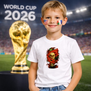 Tricou Marrocos World Cup Fifa 2026, din bumbac 100%, tricou alb, Copii | Dama | Barbat - Img 5