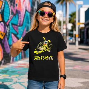 Tricou Marsupilami Wild Yellow Street Design Just Do It Vibe, din bumbac 100%, tricou negru, Copii | Dama | Barbat - Img 7