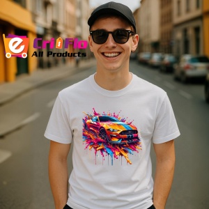 Tricou Masina de curse in miscare graffiti colorat Copii | Dama | Barbat - Img 6