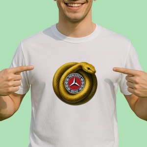 Tricou Mercedes Sarpe Galben Asteptand Sa Atace | Unisex Dama si Barbat