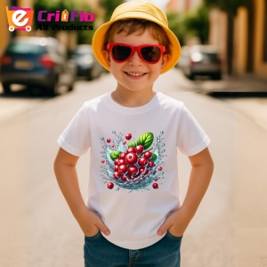 Tricou Merisoare si val acvatic, Fructe, Copii | Dama - Img 3