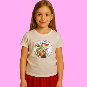 Tricou Merry Grinchmas Characters, din bumbac 100%, tricou alb, Copii | Dama | Barbat - Img 2