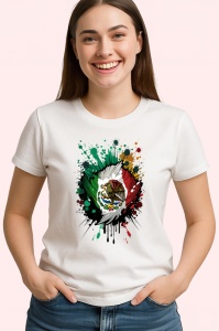 Tricou Mexico Steag Splash Art, Copii | Dama | Barbat - Img 3