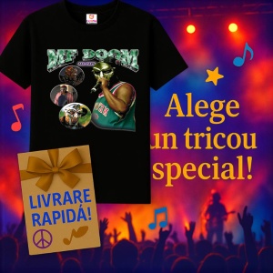 Tricou MF DOOM - Green Mask, muzica Hip-Hop / Drill, Dama | Barbat | Copii, Culoare Negru - Img 7
