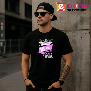 Tricou Mi Au Trebuit 16 Ani Bine, din bumbac 100%, tricou negru, Dama | Barbat - Img 4