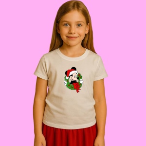 Tricou Mickey Cu Coronita Verde, din bumbac 100% Copii | Dama | Barbat - Img 2