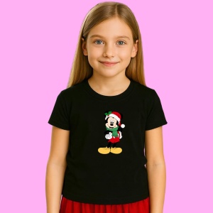 Tricou Mickey Cu Fular Verde Si Caciula, din bumbac 100% Copii | Dama | Barbat