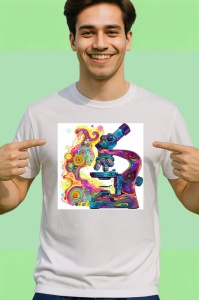 Tricou Microscop colorat stil graffiti desen digital Copii | Dama | Barbat - Img 2