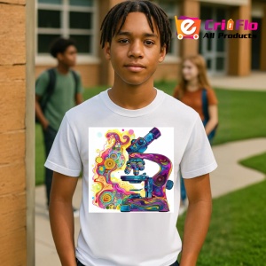 Tricou Microscop colorat stil graffiti desen digital Copii | Dama | Barbat - Img 4