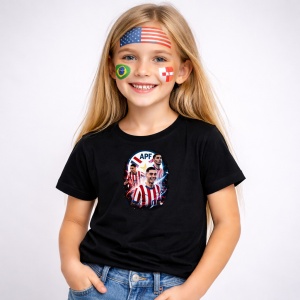 Tricou Miguel Almiron Paraguay World Cup Fifa 2026 V3, din bumbac 100%, tricou negru, Copii | Dama | Barbat