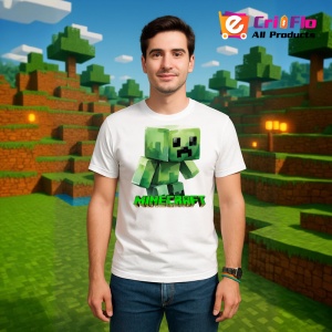 Tricou Minecraft Creeper Speriat Tricou Alb Copii | Dama | Barbat