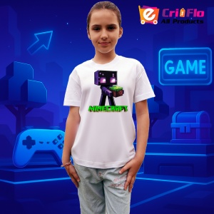 Tricou Minecraft Enderman Umbra Tricou Alb Copii | Dama | Barbat - Img 2