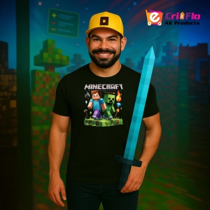 Tricou Minecraft Steve Si Creeper Tricou Negru Copii | Dama | Barbat - Img 4