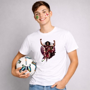 Tricou Mohamed Salah Egypt World Cup Fifa 2026 V4, din bumbac 100%, tricou alb, Copii | Dama | Barbat - Img 2