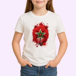 Tricou Morocco Steag Splash Art, Copii | Dama | Barbat - Img 2